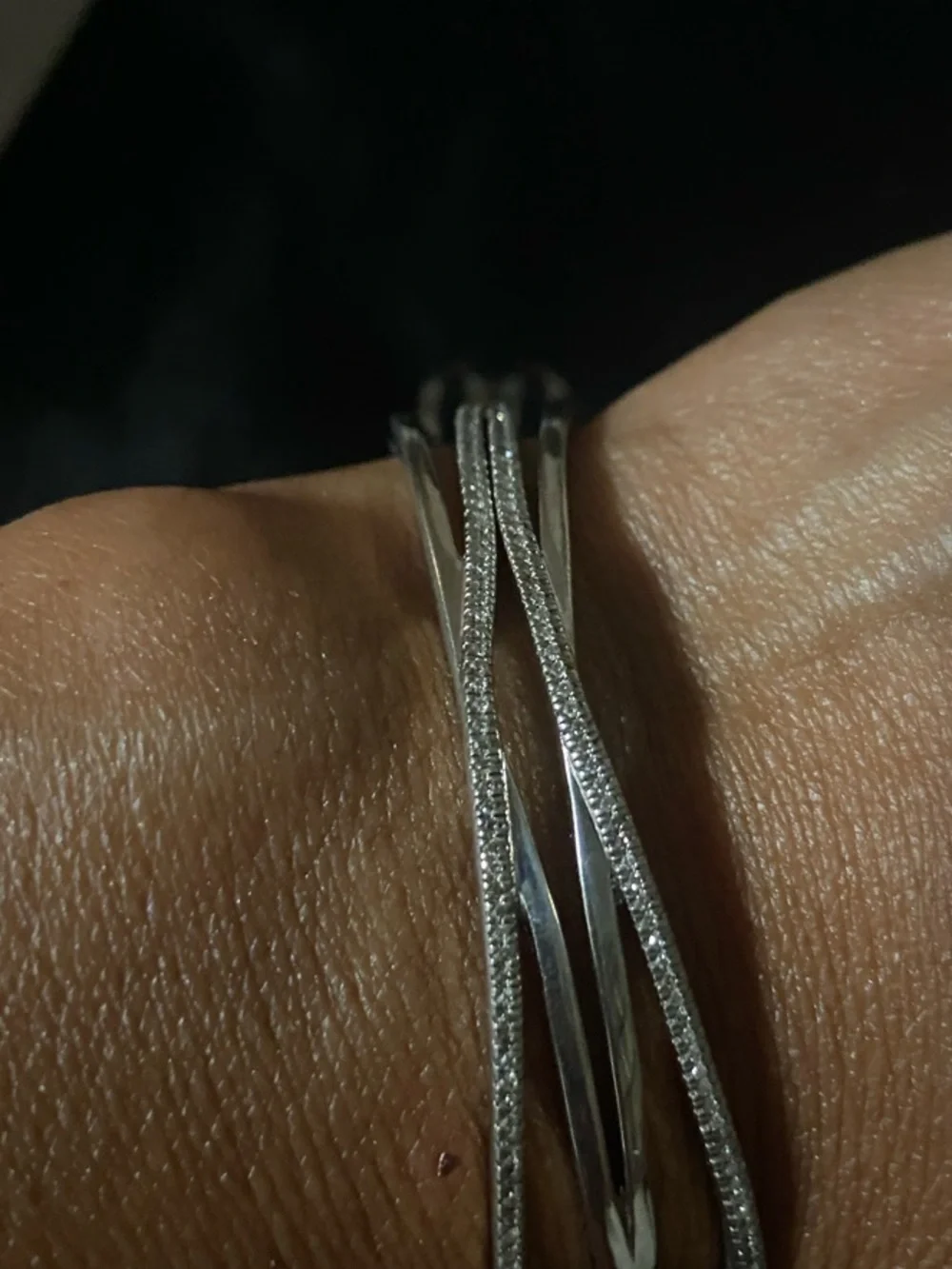 Sofia Vergara diamond Silver 925 Twisted Multi-Row Bracelet